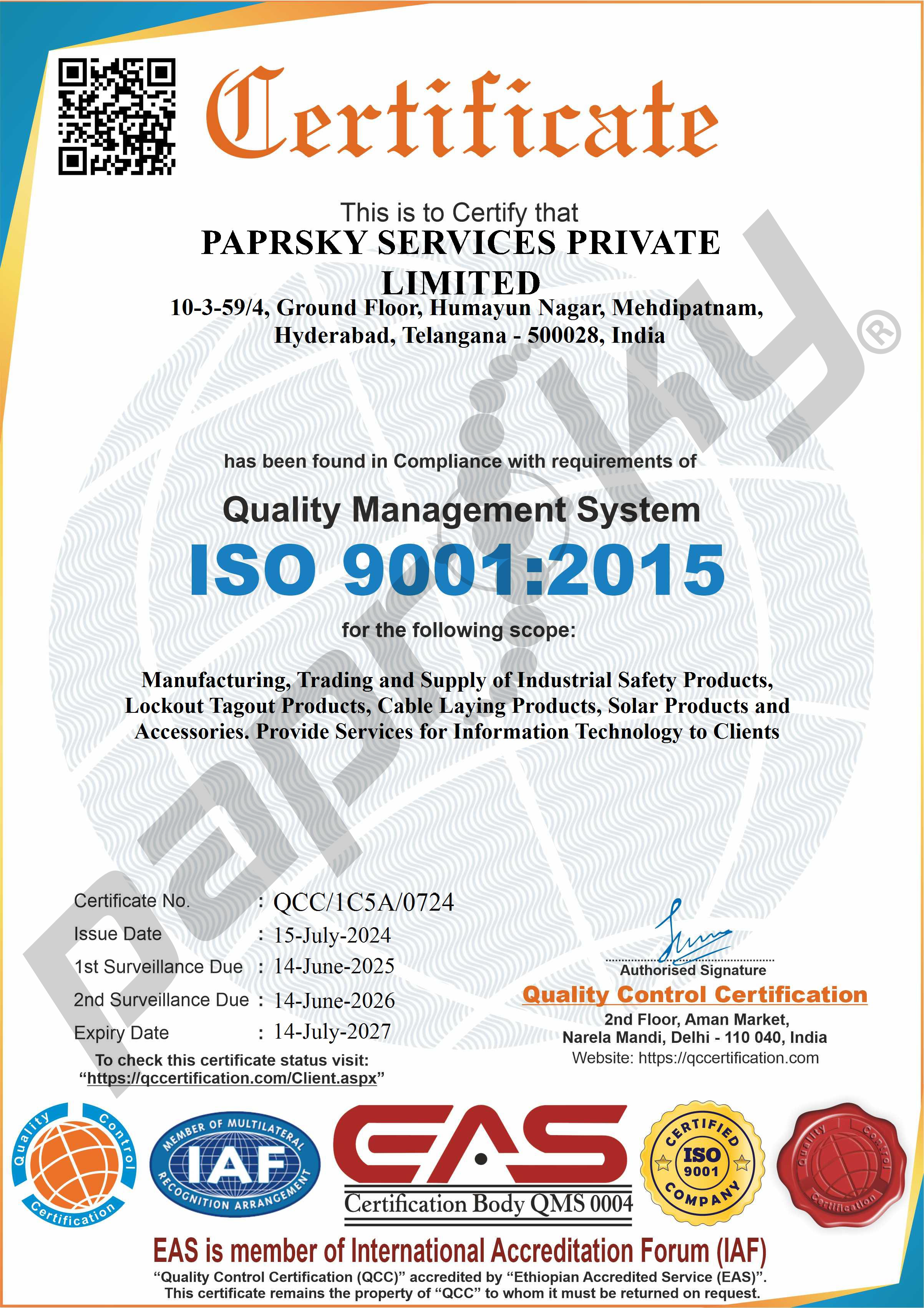ISO 9001 – Quality Management